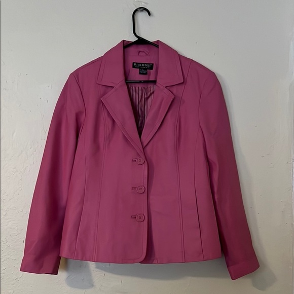 Dialogue Jackets & Blazers - Dialogue Leather Pink Blazer with Tailored Fit